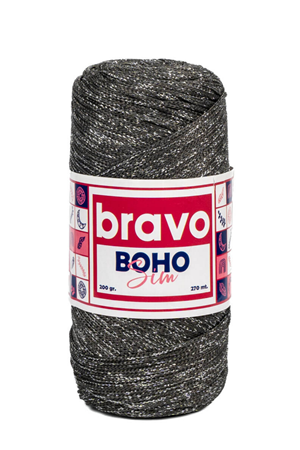 Simli Polyester Makrome No:4 067 Koyu Gri Gümüş Sim 2 Mm - 200 gr - 270mt Supla Ip Çanta Ipi 