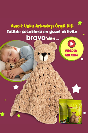Easy Kit Ayıcık Tedi - Örgü Öğrenme Kiti | Yeni Başlayanlar Için Videolu Tığ Işi Ayıcık Örgü Seti