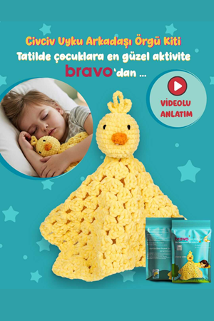 Easy Kit Civciv Cino - Örgü Öğrenme Kiti | Yeni Başlayanlar Için Videolu Tığ Işi Ayıcık Örgü Seti