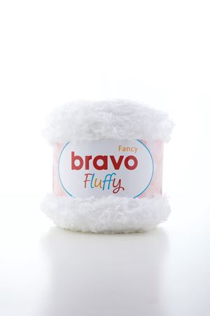Fluffy - 102 Beyaz 100 Gr 100 Mt Örgü İpi Peluş İp Yumoş İp