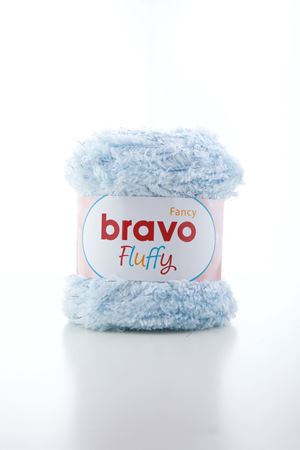 Fluffy Simli - 1016 Bebe Mavi 100 Gr 100 Mt Örgü İpi Peluş İp Yumoş İp