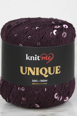 Uniqe - Patlıcan Moru Pullu İp El Örgü İpi - 01