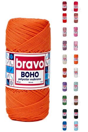 Polyester No:3 -120 Portakal Polyester Makrome Ipi 1 Mm-100 gr Supla Ip Çanta Ipi