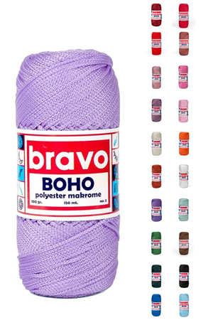 Polyester No:3 -130 Lila Polyester Makrome Ipi 1 Mm-100 gr Supla Ip Çanta Ipi