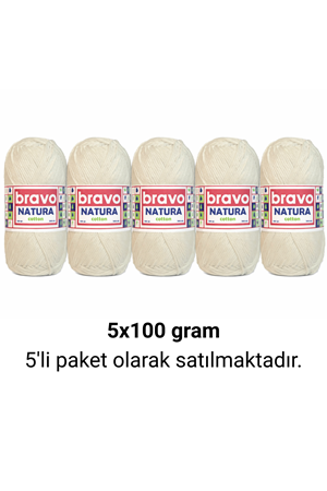Natura Cotton Krem 305 Pamuk İplik 100gr 200mt 