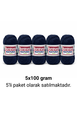 Natura Cotton Lacivert 201 Pamuk İplik 100gr 200mt