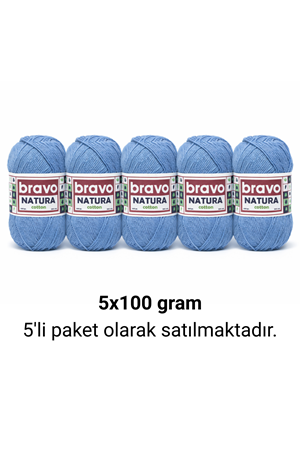 Natura Cotton Mavi 603 Pamuk İplik 100gr 200mt Örgü İpi Amigurumi İpi
