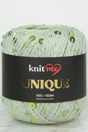 Uniqe - 7 Açık Yeşil Pullu İp El Örgü İpi 50g 150m -