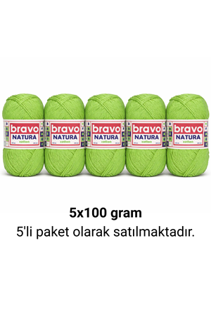 Natura Cotton Fıstık Yeşili 803 Pamuk İplik 100gr 200mt Örgü İpi Amigurumi İpi