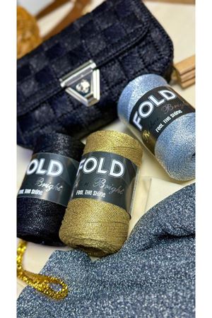 Kanvas Çanta Siyah Örgü Kiti 45x21cm - Simli Ribbon Bright Plastik Kanvas Çanta Seti Simli İp 