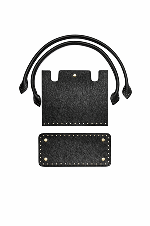 Memur Çanta Siyah Örgü Kiti Kapak,Taban, Penguen askı 25x21cm