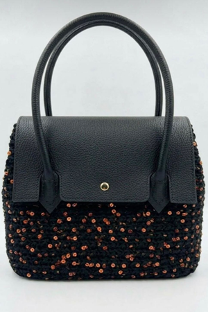 Memur Çanta Acı Kahve Örgü Kiti Kapak,Taban, Penguen askı 25x21cm