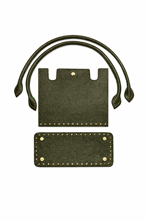 Memur Çanta Haki Örgü Kiti Kapak,Taban, Penguen askı 25x21cm