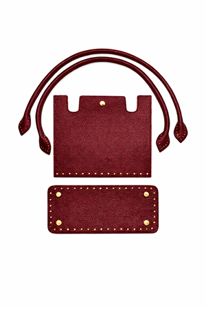 Memur Çanta Bordo Örgü Kiti Kapak,Taban, Penguen askı 25x21cm