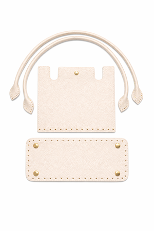 Memur Çanta Krem Örgü Kiti Kapak,Taban, Penguen askı 25x21cm