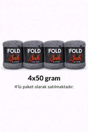 Şah - Orta Gri 106S - Pullu İp 50 Gr 125 Mt Örgü İpi Hırka,Şal,Çanta İpi