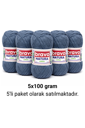 Natura Cotton Havacı Mavi 204 Pamuk İplik 100gr 200mt Örgü İpi Amigurumi İpi