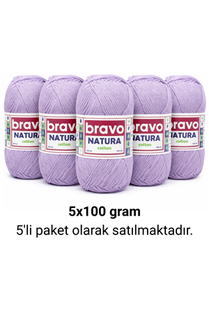 Natura Cotton Lila 505 Pamuk İplik 100gr 200mt Örgü İpi Amigurumi İpi