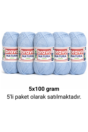 Natura Cotton Bebe Mavi 604 Pamuk İplik 100gr 200mt Örgü İpi Amigurumi İpi