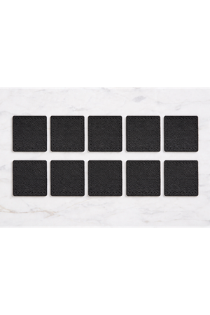 Kare Deri 8x8 cm Siyah Çanta Aksesuarı 10'LU PAKET