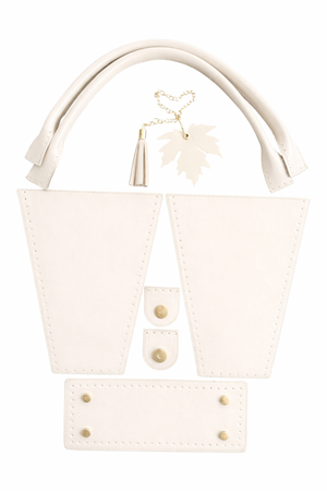 Tods Masal Serisi Sonbahar Çanta Örgü Kiti Krem Renk Yan Körük Taban Püskül Kit Çanta Kiti