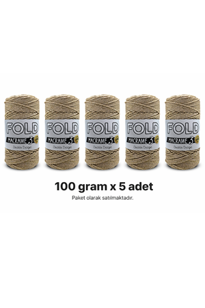 Simli Polyester Makrome No:3  Kahverengi  Polyester Makrome Ipi 1.5 Mm - 100 gr - 110 M Supla Ip Çanta Ipi PAKET