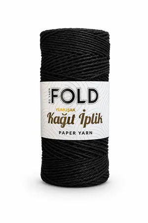 Yumuşak Kağıt İp Siyah 200 Gram Örgü İpi Çanta İpi 