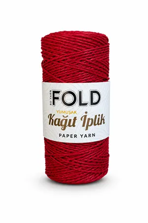 Yumuşak Kağıt İp Kırmızı 200 Gram Örgü İpi Çanta İpi