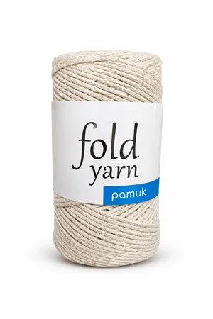 Premium Krem Koton Pamuk Makrome İpi 250 gr 2mm Cotton Zincir Makrome Çanta İpi Supla İpİ