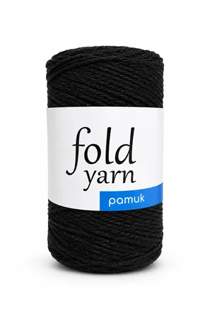Premium Siyah Koton Pamuk Makrome İpi 250 gr 2mm Cotton Zincir Makrome Çanta İpi Supla İpi
