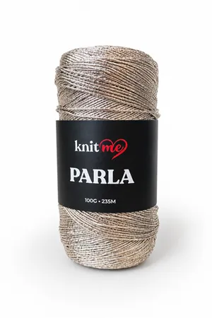 Parla Platin Simli Örgü İpi Çanta İpi Supla İpi 100 Gram 235 Metre
