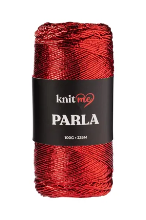 Parla Kırmızı Simli Örgü İpi Çanta İpi Supla İpi 100 Gram 235 Metre