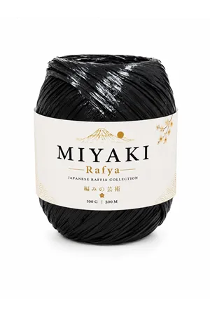 Miyaki Rafya Siyah 100 Gr 300 Mt  Örgü İpi Çanta İpi Supla İpi