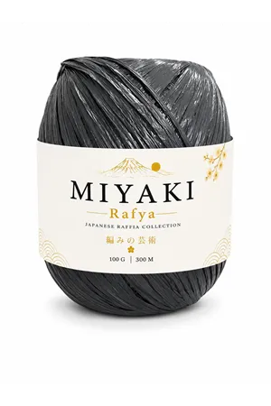 Miyaki Rafya Antrasit 100 Gr 300 Mt  Örgü İpi Çanta İpi Supla İpi