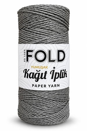 Yumuşak Kağıt İp Orta Gri 200 Gram Örgü İpi Çanta İpi