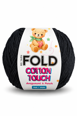 Cotton Touch Siyah Amigurumi İpi 50 Gr 150 Mt Hırka İpi Oyuncak İpi Örgü İpi