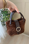 Mery Çanta Örgü Kiti Peluş İp Kahverengi Taban Ölçüsü 10x20cm