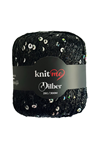 Knitme - Dilber Siyah-Gümüş Pul 25 Gr 310 Mt Pullu İp Örgü İpi 