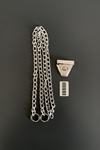 Metal Halkalı Zincir Seti 110 cm Nikel Yaylı Halka,Kilit, Zincir