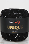 Uniqe - 6 Siyah Pullu İp El Örgü İpi 50g 150m 