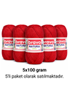 Natura Cotton Kırmızı 401 Pamuk İplik 100gr 200mt Örgü İpi Amigurumi İpi