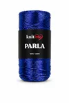 Parla Saks Mavi Simli Örgü İpi Çanta İpi Supla İpi 100 Gram 235 Metre