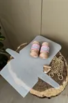 Kanvas Çanta Örgü Kiti 45x21cm -Sütlü Kahve Gold Zincir Polyester Makrome No.3 Plastik Kanvas Çanta Seti