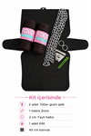 Kanvas Çanta Örgü Kiti 45x21cm - Acı Kahverengi Polyester Makrome No.3 Plastik Kanvas Çanta Seti